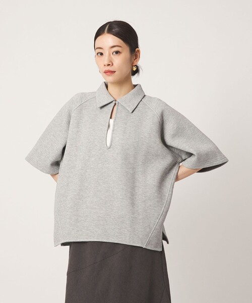 CITEN(シテン)の「<CITEN>スキッパートップ 5ブソデ(Tシャツ/カットソー・レディース・ライトグレー/ナチュラル・FREE)」の1枚目の写真