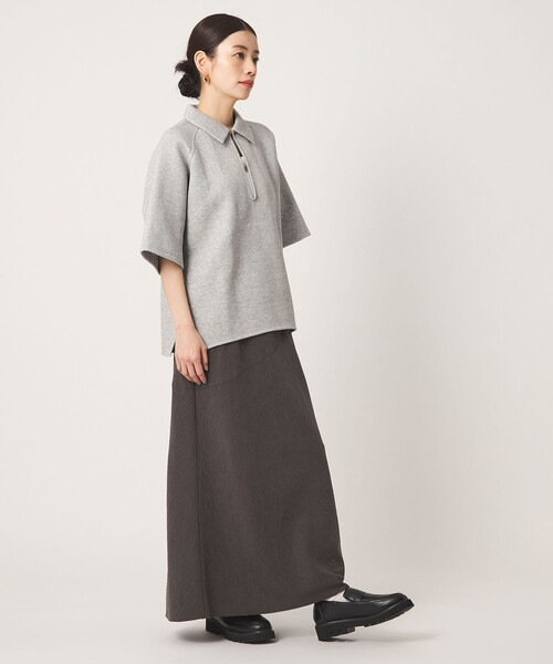 CITEN(シテン)の「<CITEN>スキッパートップ 5ブソデ(Tシャツ/カットソー・レディース・ライトグレー/ナチュラル・FREE)」の4枚目の写真