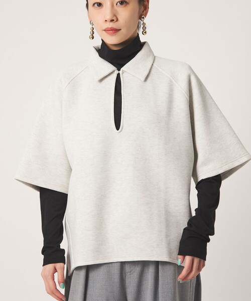 CITEN(シテン)の「<CITEN>スキッパートップ 5ブソデ(Tシャツ/カットソー・レディース・ライトグレー/ナチュラル・FREE)」の5枚目の写真