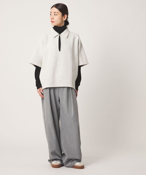 CITEN(シテン)の「<CITEN>スキッパートップ 5ブソデ(Tシャツ/カットソー・レディース・ライトグレー/ナチュラル・FREE)」の6枚目の写真