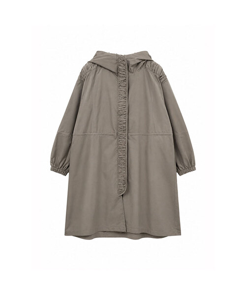 VASCARA（バスカラ）の「Shirring Hooded Long Jumper (3Colors)（その他アウター・レディース・ブラック/ベージュ/ライトブラウン・FREE）」の2枚目の写真