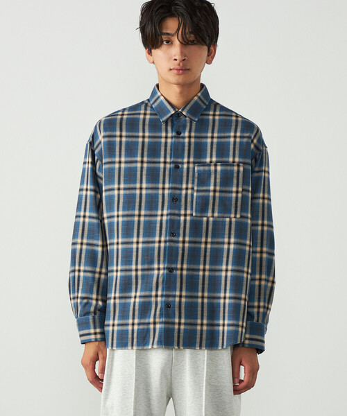 Purple&Yellow(パープルアンドイエロー)の「チェックシャツ(シャツ/ブラウス・メンズ・ブルー/ブラウン・L/M/S)」の13枚目の写真