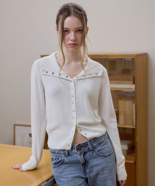 ROSEFRANTZ（ロゼフランツ）の「High Neck Eyelet Cardigan [Ivory]（カーディガン/ボレロ・レディース・アイボリー・OS）」の11枚目の写真