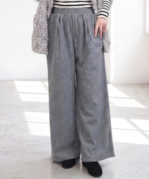 ウールライク ワイドタックパンツ