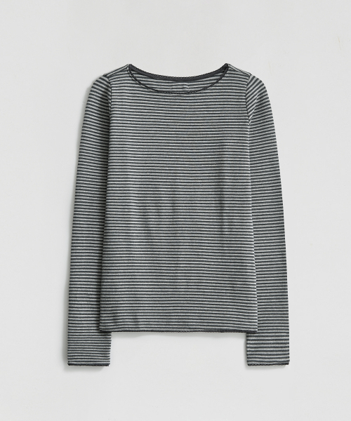 LMOOD WOMEN(エルムード ウーマン)の「マノン ストライプ Tシャツ グレー(Tシャツ/カットソー・レディース・その他・36/38)」の2枚目の写真