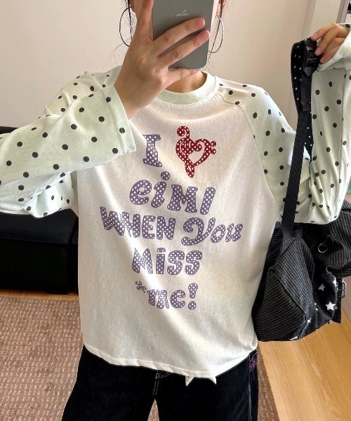SHEENA（シーナ）の「ドットロゴラグランスリーブロンT（Tシャツ/カットソー・レディース・ホワイト・M）」の2枚目の写真