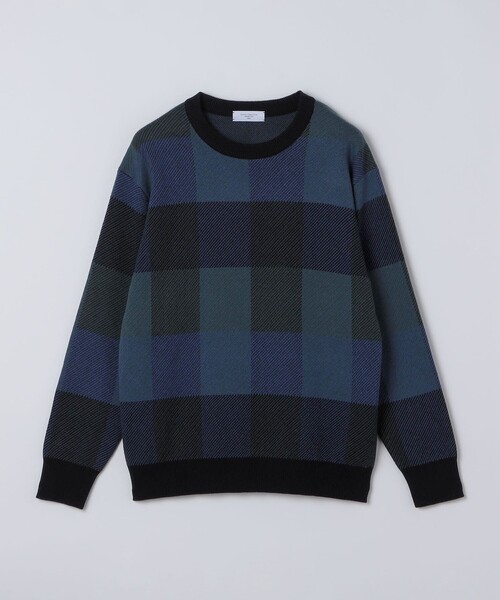 SHIPS(シップス)の「〈洗濯機可能〉チェック コットンカシミヤ クルーネック 26AW(ニット/セーター・メンズ・イエロー/ネイビー/オレンジ/グリーン・X-LARGE/LARGE/MEDIUM/SMALL)」の13枚目の写真