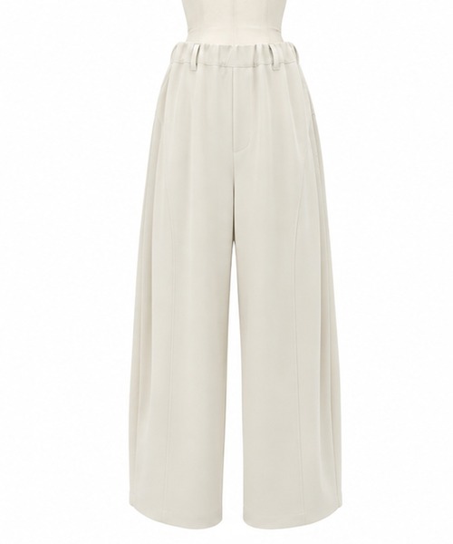 STUDIOUS（ステュディオス）の「【STUDIOUS/ステュディオス】Double Cloth Easy Pants/ダブルクロスイージーパンツ/洗濯機可/伸縮性/ウエストゴム（スウェットパンツ・レディース・ブラック/ホワイト・1/2）」の8枚目の写真