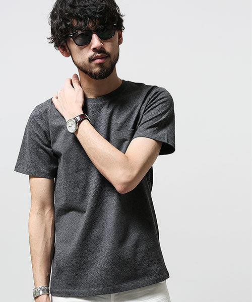 NANO universe（ナノユニバース）の「Anti Soaked (R)MIX Crew T（Tシャツ/カットソー・メンズ・グレー/チャコール/ネイビー・LARGE/MEDIUM/X-LARGE/SMALL）」の3枚目の写真