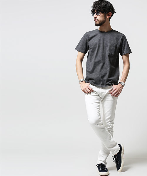 NANO universe（ナノユニバース）の「Anti Soaked (R)MIX Crew T（Tシャツ/カットソー・メンズ・グレー/チャコール/ネイビー・LARGE/MEDIUM/X-LARGE/SMALL）」の4枚目の写真