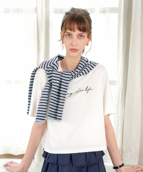 PIGMENT(ピグメント)の「ストレッチドリーミングプリントTシャツ (YZTS2607032)(Tシャツ/カットソー・レディース・ホワイト/オートミール・FREE)」の3枚目の写真