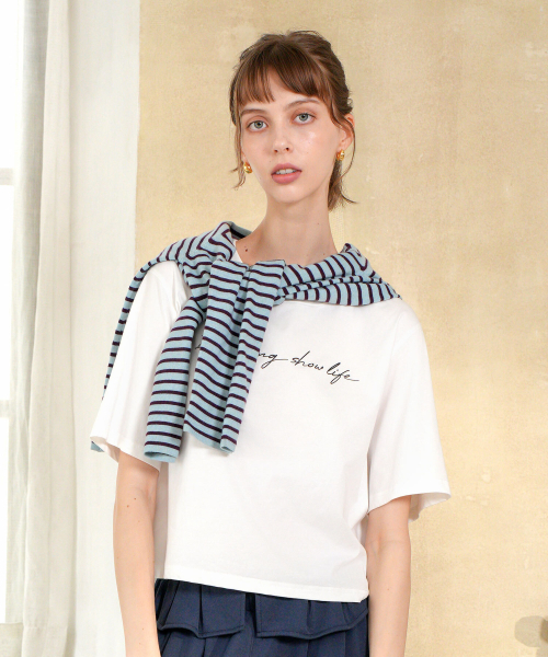 PIGMENT(ピグメント)の「ストレッチドリーミングプリントTシャツ (YZTS2607032)(Tシャツ/カットソー・レディース・ホワイト/オートミール・FREE)」の4枚目の写真