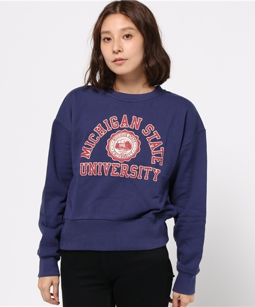 CUBE SUGAR(キューブシュガー)の「30/10 OLD裏毛ボリュームクルー(スウェット・レディース・ホワイト/グレー/カーキ/ネイビー・M)」の1枚目の写真