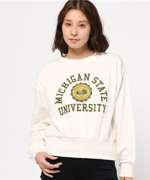 CUBE SUGAR(キューブシュガー)の「30/10 OLD裏毛ボリュームクルー(スウェット・レディース・ホワイト/グレー/カーキ/ネイビー・M)」の2枚目の写真