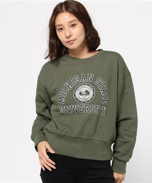 CUBE SUGAR(キューブシュガー)の「30/10 OLD裏毛ボリュームクルー(スウェット・レディース・ホワイト/グレー/カーキ/ネイビー・M)」の4枚目の写真