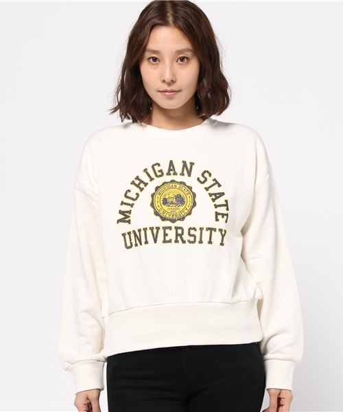 CUBE SUGAR(キューブシュガー)の「30/10 OLD裏毛ボリュームクルー(スウェット・レディース・ホワイト/グレー/カーキ/ネイビー・M)」の5枚目の写真