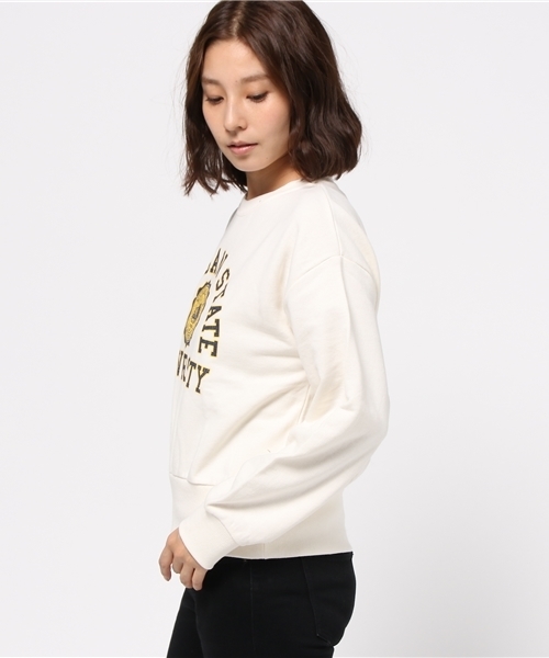 CUBE SUGAR(キューブシュガー)の「30/10 OLD裏毛ボリュームクルー(スウェット・レディース・ホワイト/グレー/カーキ/ネイビー・M)」の6枚目の写真