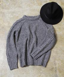 coen | 袖ケーブルカラーネップニット(ニット/セーター)