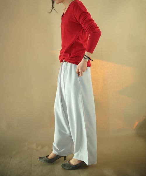 antiqua（アンティカ）の「クロスサルエルワイドパンツ（その他パンツ・レディース・グレー/ブラック/カーキ・M）」の21枚目の写真