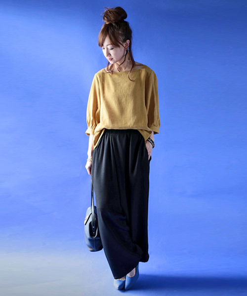 antiqua（アンティカ）の「クロスサルエルワイドパンツ（その他パンツ・レディース・グレー/ブラック/カーキ・M）」の10枚目の写真