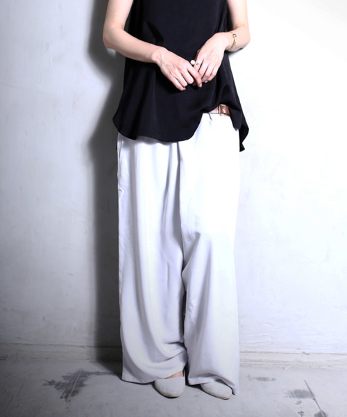 antiqua（アンティカ）の「クロスサルエルワイドパンツ（その他パンツ・レディース・グレー/ブラック/カーキ・M）」の14枚目の写真