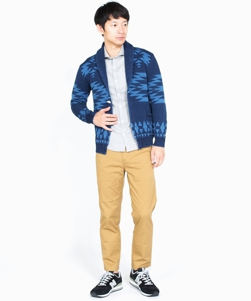 SHIPS（シップス）の「SC:【WEB限定】ネイティブ ショールカラー カーディガン(ガウン)■（カーディガン/ボレロ・メンズ・ブラック/ブルー・MEDIUM/SMALL/LARGE/X-LARGE）」の7枚目の写真