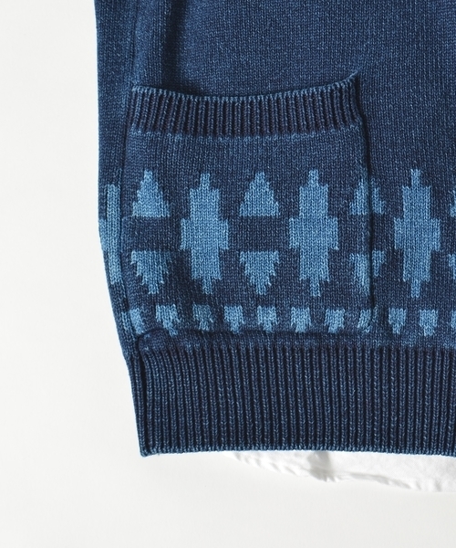 SHIPS（シップス）の「SC:【WEB限定】ネイティブ ショールカラー カーディガン(ガウン)■（カーディガン/ボレロ・メンズ・ブラック/ブルー・MEDIUM/SMALL/LARGE/X-LARGE）」の16枚目の写真