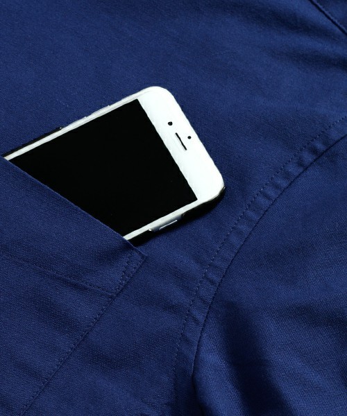 MONO-MART（モノマート）の「ボタンダウン ハイストレッチ L/S オックスフォード シャツ（シャツ/ブラウス・メンズ・ブラック/ベージュ/ネイビー/グレー/オフホワイト/ブルー/オリーブドラブ/バーガンディー/サックスブルー・M/L/XL/S）」の14枚目の写真