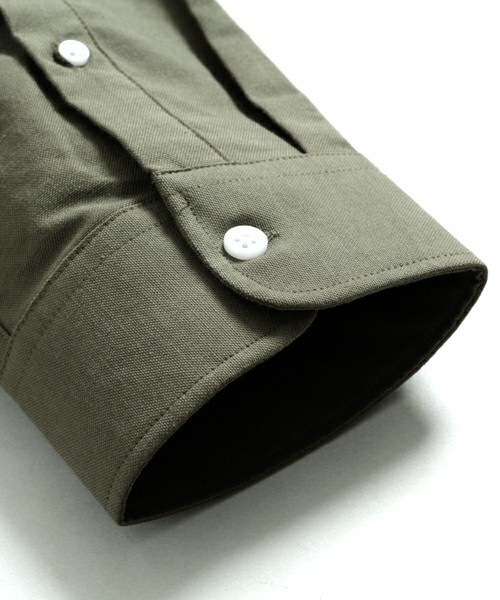 MONO-MART（モノマート）の「ボタンダウン ハイストレッチ L/S オックスフォード シャツ（シャツ/ブラウス・メンズ・ブラック/ベージュ/ネイビー/グレー/オフホワイト/ブルー/オリーブドラブ/バーガンディー/サックスブルー・M/L/XL/S）」の12枚目の写真