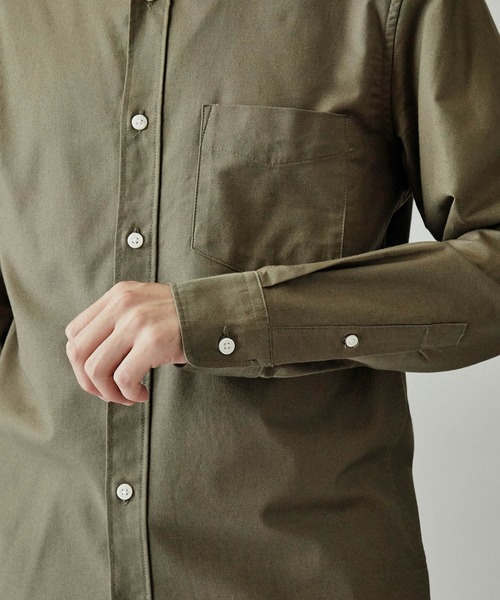 MONO-MART（モノマート）の「ボタンダウン ハイストレッチ L/S オックスフォード シャツ（シャツ/ブラウス・メンズ・ブラック/ベージュ/ネイビー/グレー/オフホワイト/ブルー/オリーブドラブ/バーガンディー/サックスブルー・M/L/XL/S）」の18枚目の写真