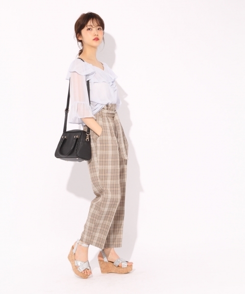 Heather（ヘザー）の「２ＷＡＹフリルボタンブラウス  786009（シャツ/ブラウス・レディース・オレンジ/ナチュラル/ネイビー/ライトブルー・FREE）」の16枚目の写真