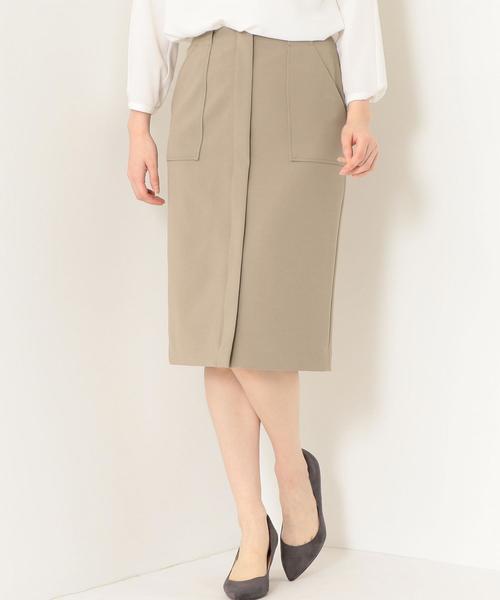 グリーンレーベルリラクシング　ベージュスカートスーツ green label relaxing（グリーンレーベルリラクシング）の「CS ツイル