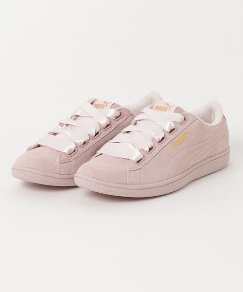 PUMA(プーマ)の「PUMA プーマ PUMA VIKKY RIBBON S ビッキー リボン S 366416 03PEARL/PEARL(スニーカー)」|ピンク