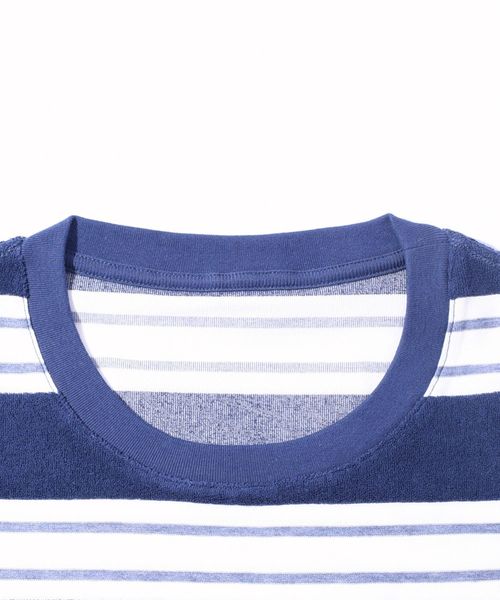 SHIPS（シップス）の「SU: PILE ボーダーTシャツ■（Tシャツ/カットソー・メンズ・ネイビー/グレー/オリーブ/ブルー・SMALL/MEDIUM/LARGE/X-LARGE）」の13枚目の写真