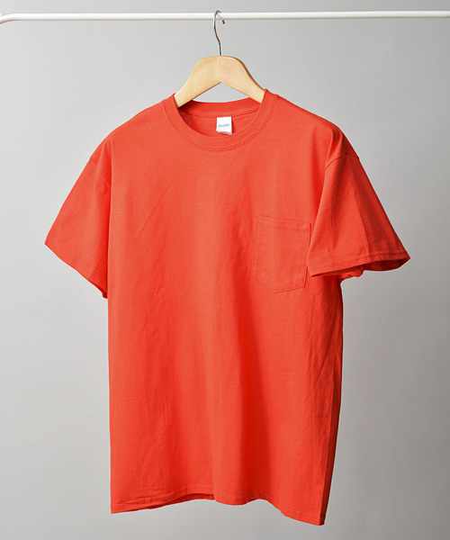 GILDAN（ギルダン）の「＃GILDAN/ギルダン　6.0オンス ウルトラコットンポケットTシャツ（Tシャツ/カットソー・メンズ・ホワイト/チャコールグレー/ライトグレー/ライトブルー/ブラック/ネイビー/レッド/ライム/オレンジ/グリーン/ワインレッド・MEDIUM/LARGE）」の10枚目の写真