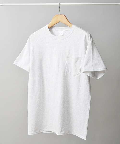 GILDAN（ギルダン）の「＃GILDAN/ギルダン　6.0オンス ウルトラコットンポケットTシャツ（Tシャツ/カットソー・メンズ・ホワイト/チャコールグレー/ライトグレー/ライトブルー/ブラック/ネイビー/レッド/ライム/オレンジ/グリーン/ワインレッド・MEDIUM/LARGE）」の5枚目の写真