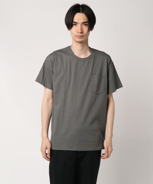GILDAN（ギルダン）の「＃GILDAN/ギルダン　6.0オンス ウルトラコットンポケットTシャツ（Tシャツ/カットソー・メンズ・ホワイト/チャコールグレー/ライトグレー/ライトブルー/ブラック/ネイビー/レッド/ライム/オレンジ/グリーン/ワインレッド・MEDIUM/LARGE）」の16枚目の写真