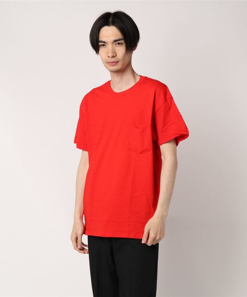 GILDAN（ギルダン）の「＃GILDAN/ギルダン　6.0オンス ウルトラコットンポケットTシャツ（Tシャツ/カットソー・メンズ・ホワイト/チャコールグレー/ライトグレー/ライトブルー/ブラック/ネイビー/レッド/ライム/オレンジ/グリーン/ワインレッド・MEDIUM/LARGE）」の21枚目の写真