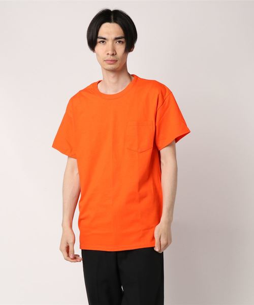 GILDAN（ギルダン）の「＃GILDAN/ギルダン　6.0オンス ウルトラコットンポケットTシャツ（Tシャツ/カットソー・メンズ・ホワイト/チャコールグレー/ライトグレー/ライトブルー/ブラック/ネイビー/レッド/ライム/オレンジ/グリーン/ワインレッド・MEDIUM/LARGE）」の19枚目の写真