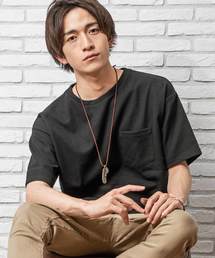 MinoriTY | 抗菌防臭加工ワッフルポケット付きビッグシルエット半袖Tシャツ カットソー ルーズ(Tシャツ/カットソー)