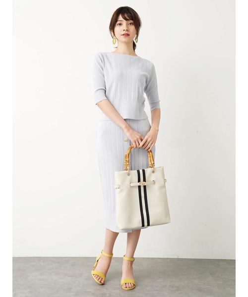 YECCA VECCA（イェッカヴェッカ）の「プリ－ツニットプルオ－バ－（Tシャツ/カットソー・レディース・ホワイト/ネイビー/サックスブルー/グリーン/ラベンダー・FREE）」の9枚目の写真