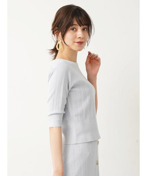 YECCA VECCA（イェッカヴェッカ）の「プリ－ツニットプルオ－バ－（Tシャツ/カットソー・レディース・ホワイト/ネイビー/サックスブルー/グリーン/ラベンダー・FREE）」の16枚目の写真