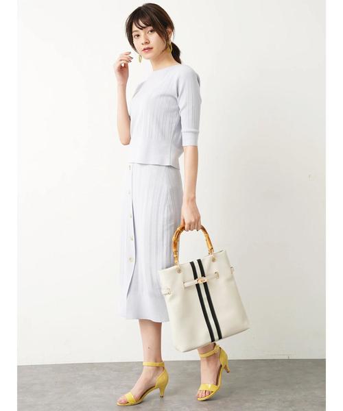 YECCA VECCA（イェッカヴェッカ）の「プリ－ツニットプルオ－バ－（Tシャツ/カットソー・レディース・ホワイト/ネイビー/サックスブルー/グリーン/ラベンダー・FREE）」の20枚目の写真