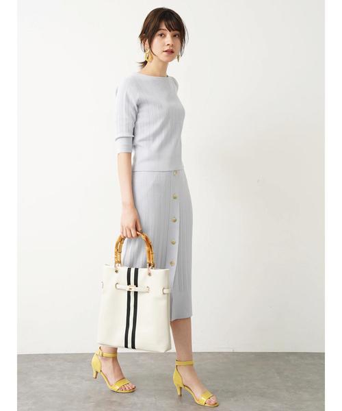 YECCA VECCA（イェッカヴェッカ）の「プリ－ツニットプルオ－バ－（Tシャツ/カットソー・レディース・ホワイト/ネイビー/サックスブルー/グリーン/ラベンダー・FREE）」の10枚目の写真