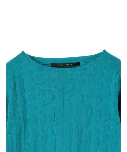 YECCA VECCA（イェッカヴェッカ）の「プリ－ツニットプルオ－バ－（Tシャツ/カットソー・レディース・ホワイト/ネイビー/サックスブルー/グリーン/ラベンダー・FREE）」の8枚目の写真