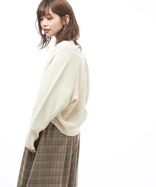 natural couture(ナチュラルクチュール)の「春色アイレットカーディガン(カーディガン/ボレロ・レディース・アイボリー/ベージュ/ネイビー/サックスブルー/ラベンダー/オレンジ・FREE)」の20枚目の写真