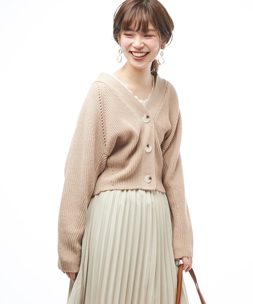 natural couture(ナチュラルクチュール)の「春色アイレットカーディガン(カーディガン/ボレロ・レディース・アイボリー/ベージュ/ネイビー/サックスブルー/ラベンダー/オレンジ・FREE)」の16枚目の写真