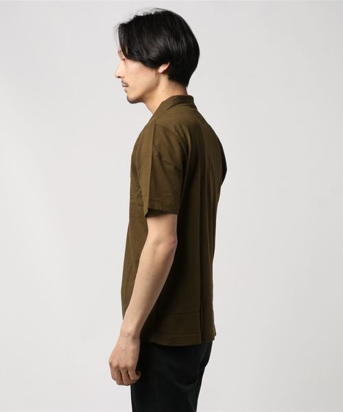 three dots(スリードッツ)の「クレープポロシャツ(ポロシャツ・メンズ・ライトブルー/オリーブ・SMALL/MEDIUM/LARGE)」の3枚目の写真