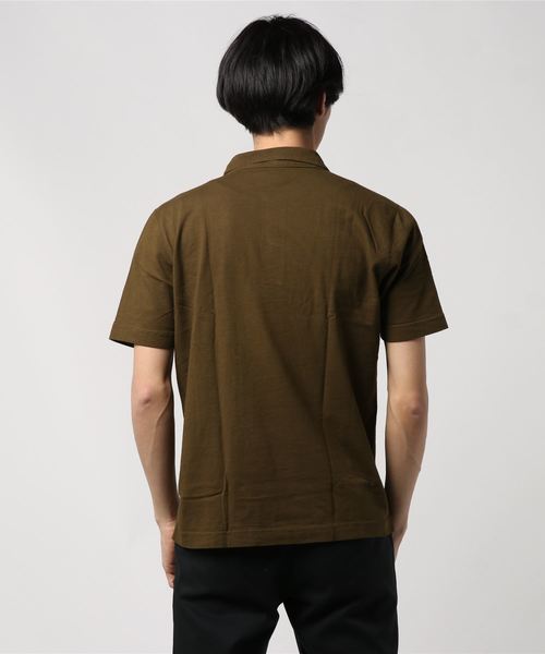 three dots(スリードッツ)の「クレープポロシャツ(ポロシャツ・メンズ・ライトブルー/オリーブ・SMALL/MEDIUM/LARGE)」の4枚目の写真