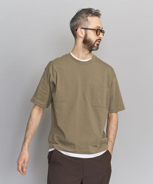 BEAUTY&YOUTH UNITED ARROWS（ビューティーアンドユースユナイテッドアローズ）の「BY クリスピーコットン 樽型 Tシャツ（Tシャツ/カットソー・メンズ・ホワイト/ブラック/ベージュ/レッド・SMALL/MEDIUM/LARGE/X-LARGE）」の8枚目の写真